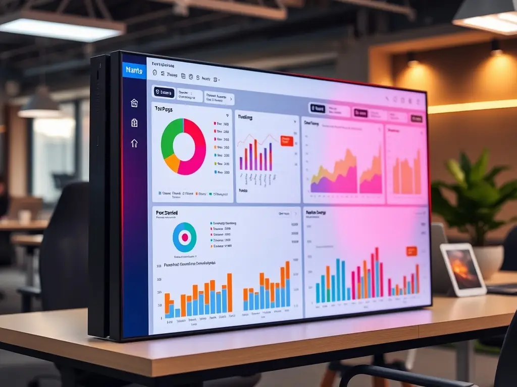 An image showing a dashboard with key performance indicators (KPIs) from various marketing channels, all displayed in one centralized view. The image should highlight the ability to track and analyze performance across all channels.