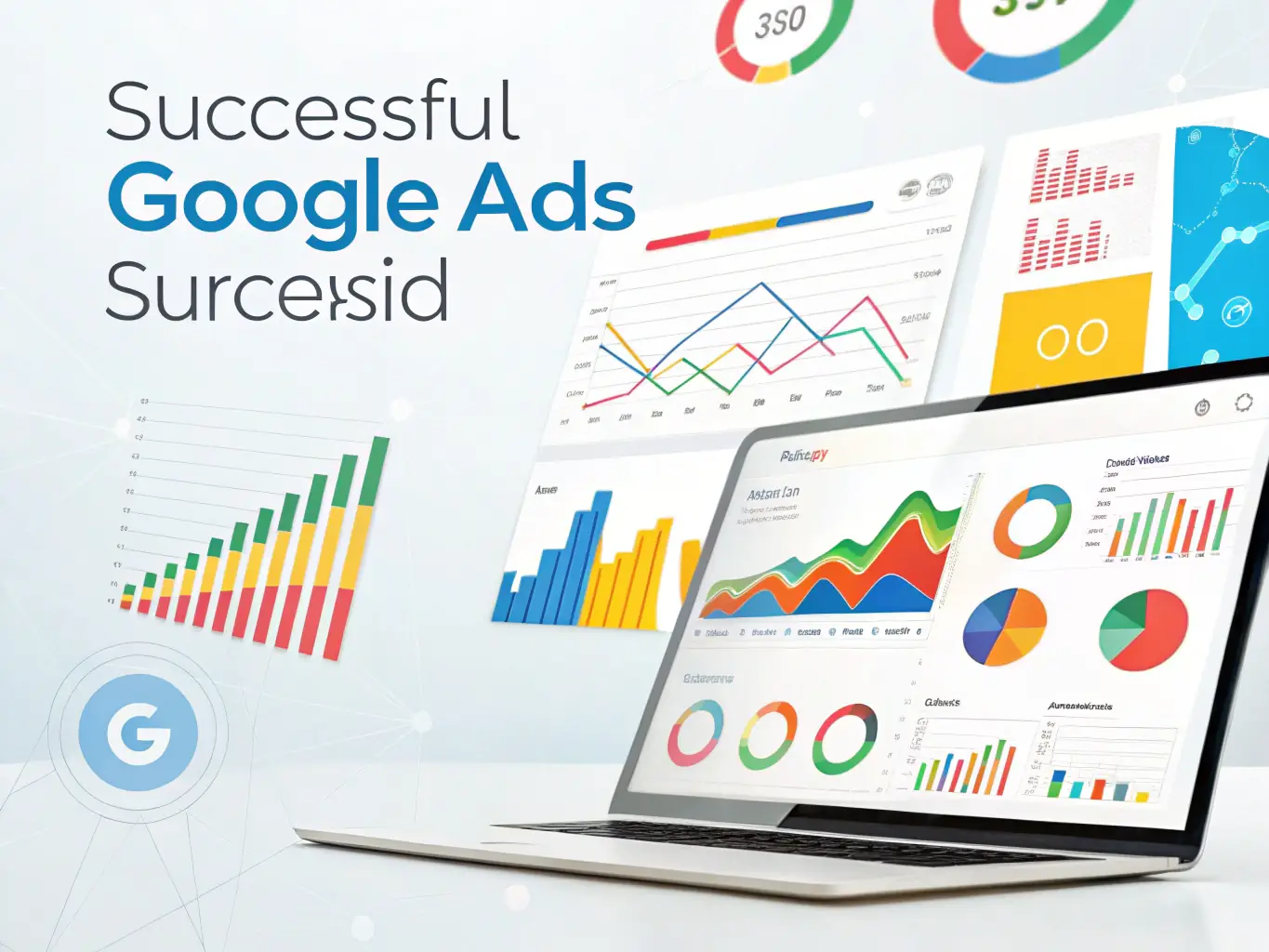 An image showing a robot optimizing a Google Ads campaign, symbolizing the power of AI in automating and improving ad performance.